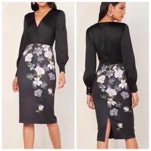 Ted Baker Chic Black Opal Long Sleeve Dress